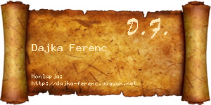 Dajka Ferenc névjegykártya